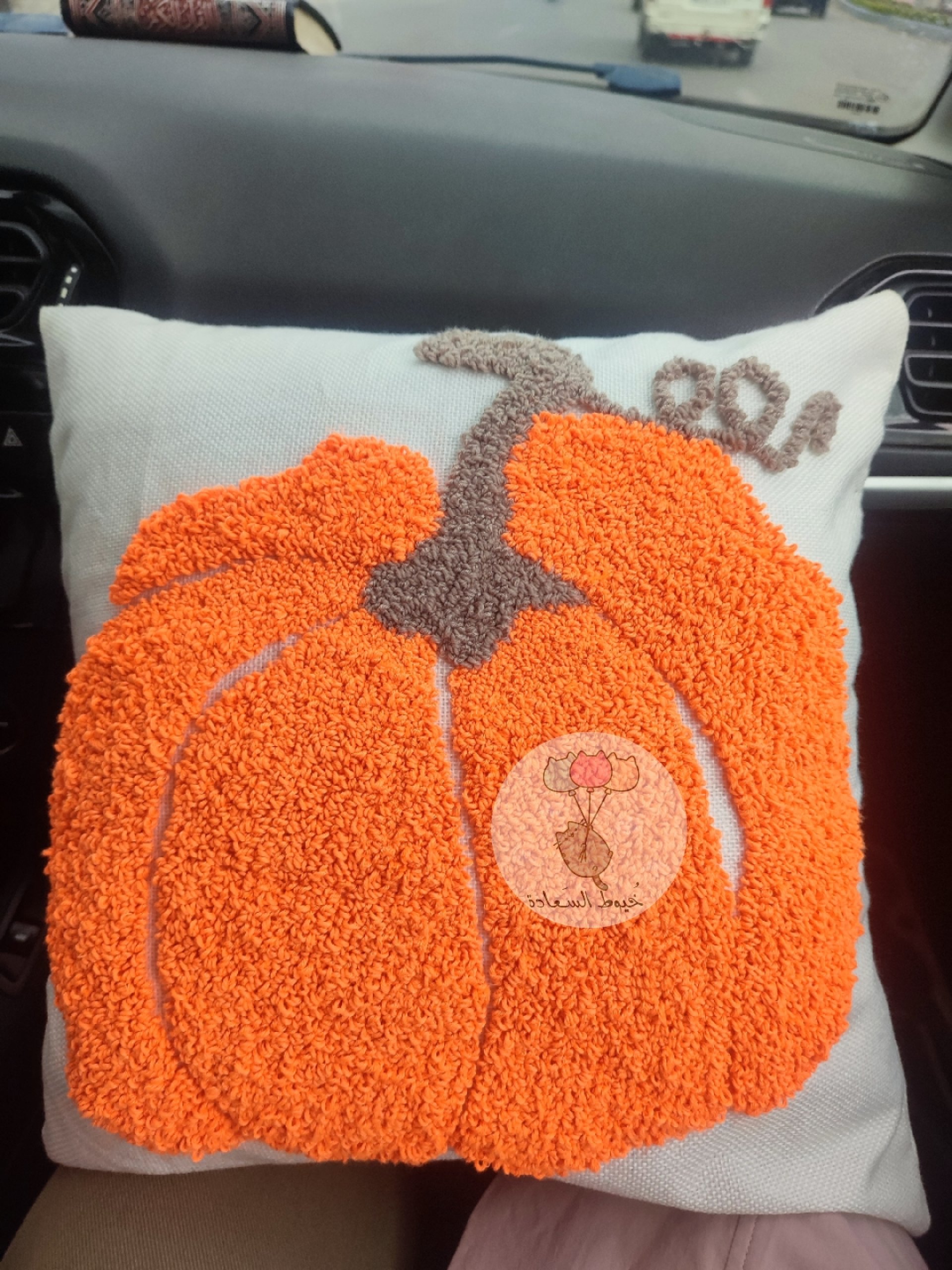 Handmade pumpkin cushion