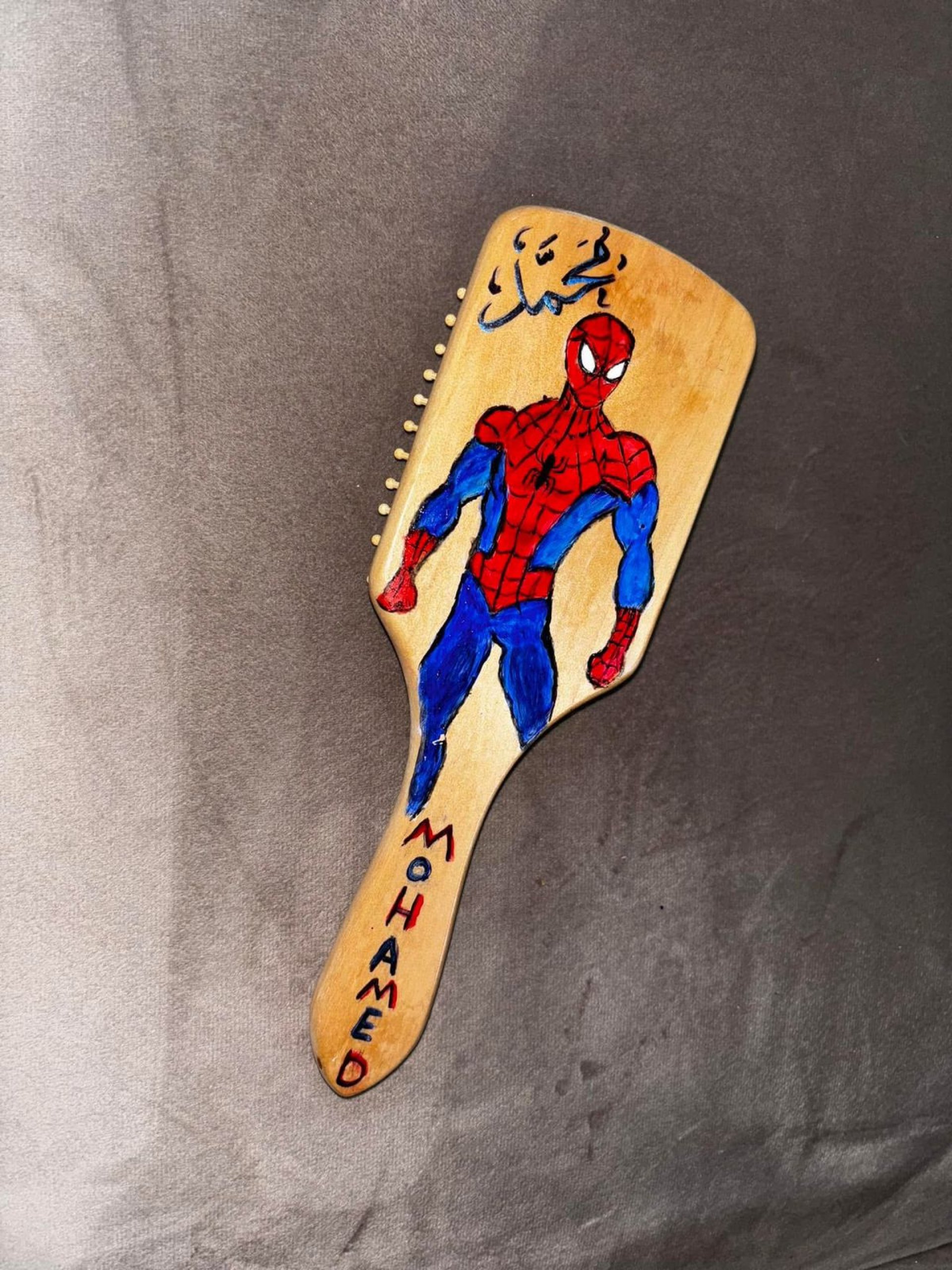 Spiderman painted brush