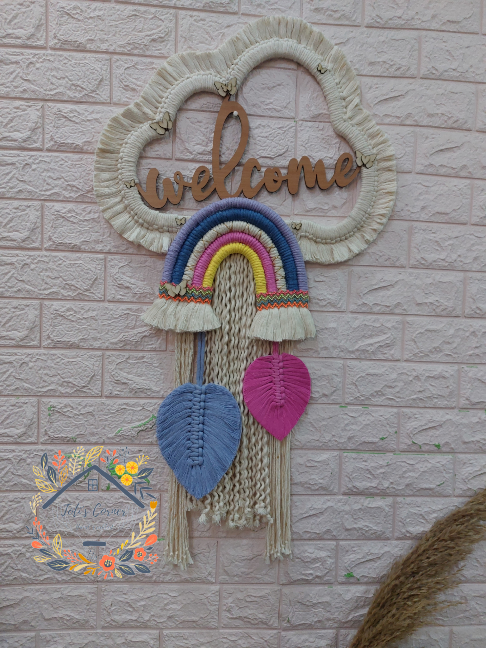 Macrame welcome hanging