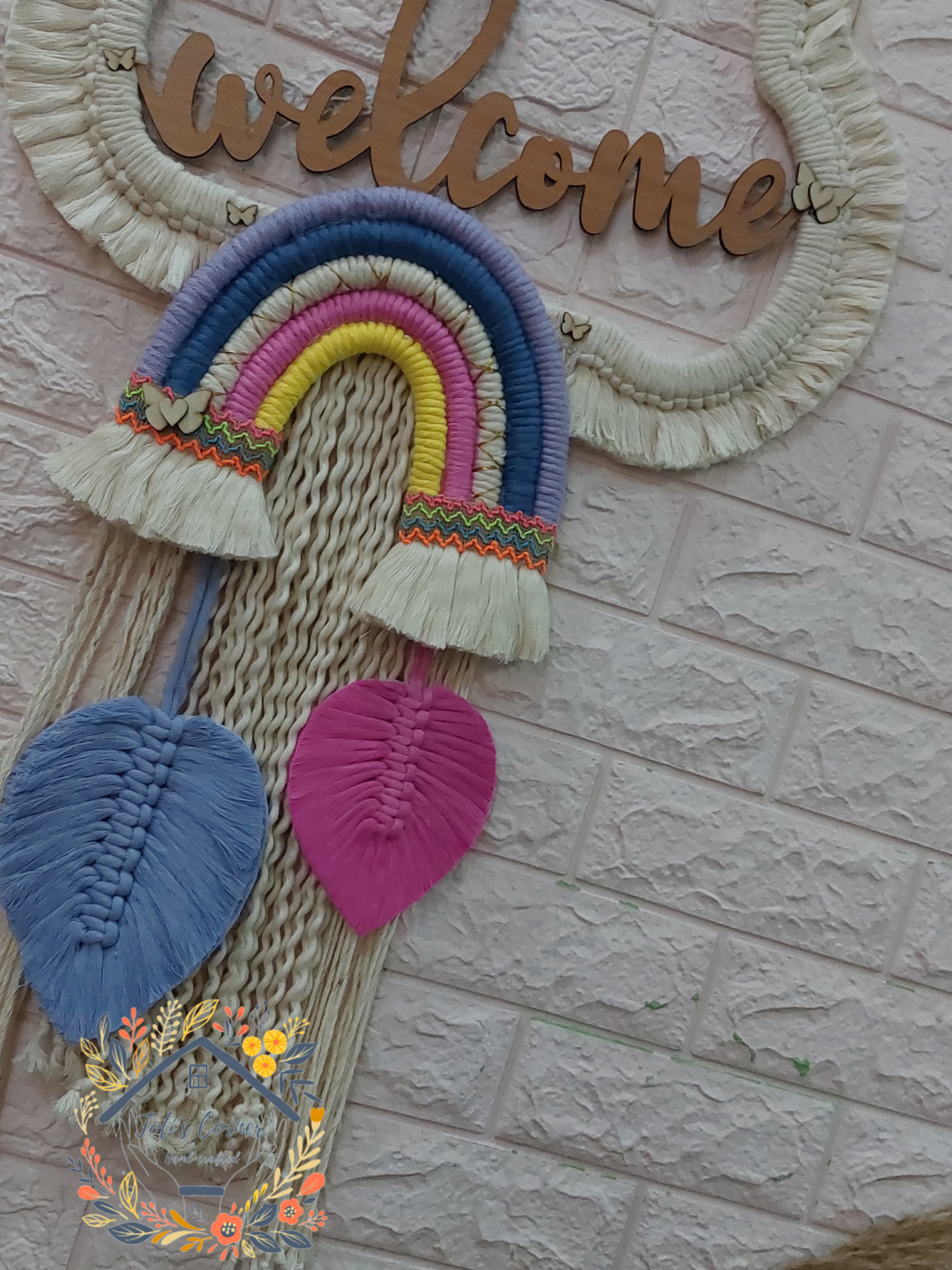 Macrame welcome hanging