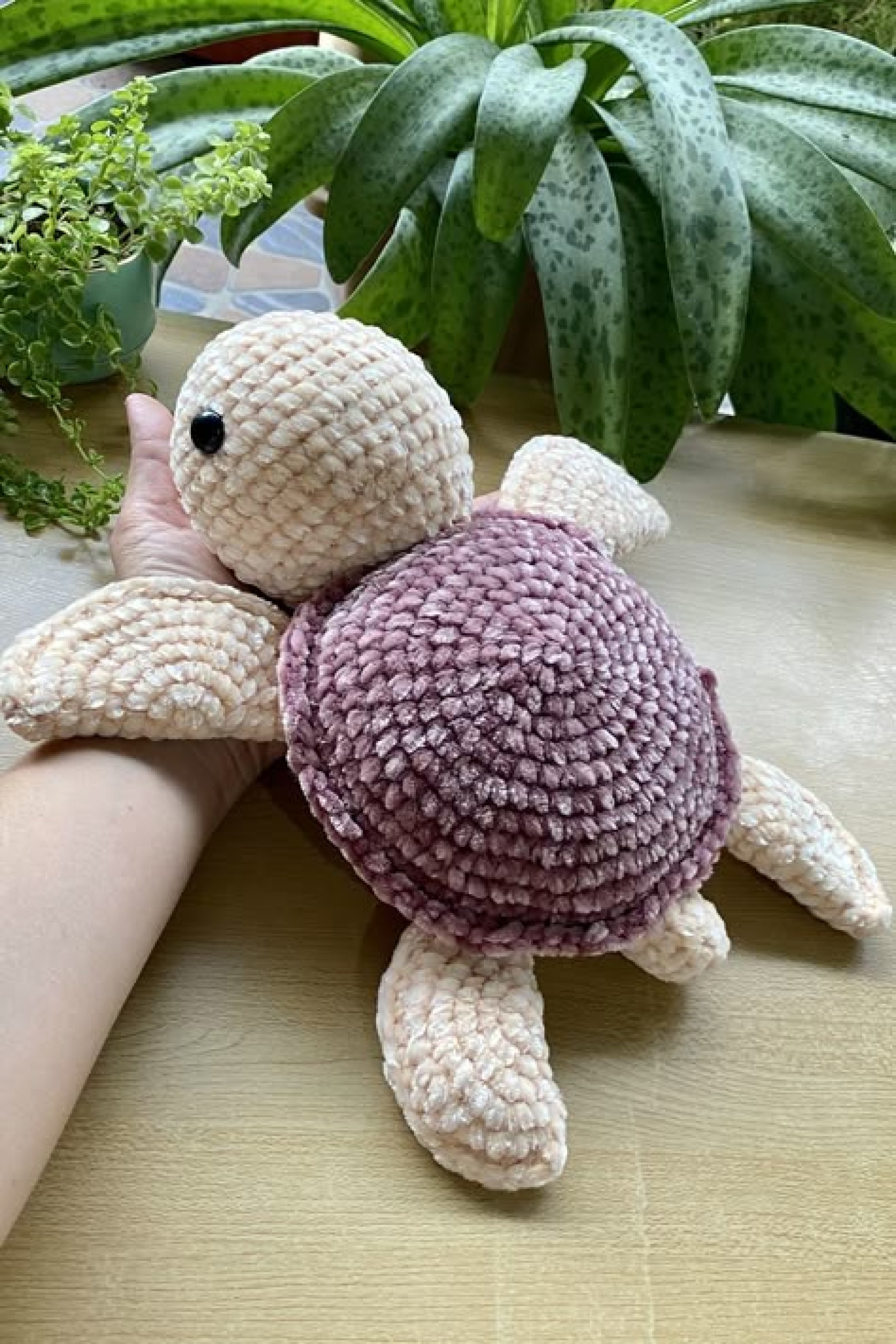 Handmade crochet turtle toy