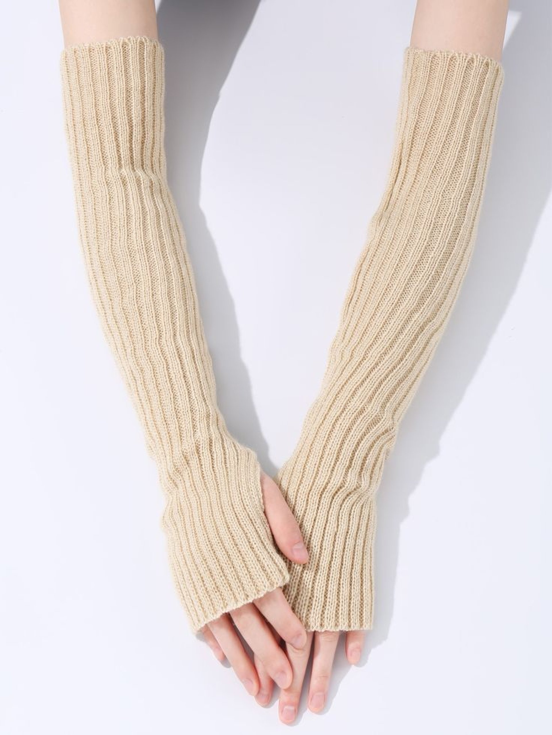 Handmade crochet long fingerless gloves