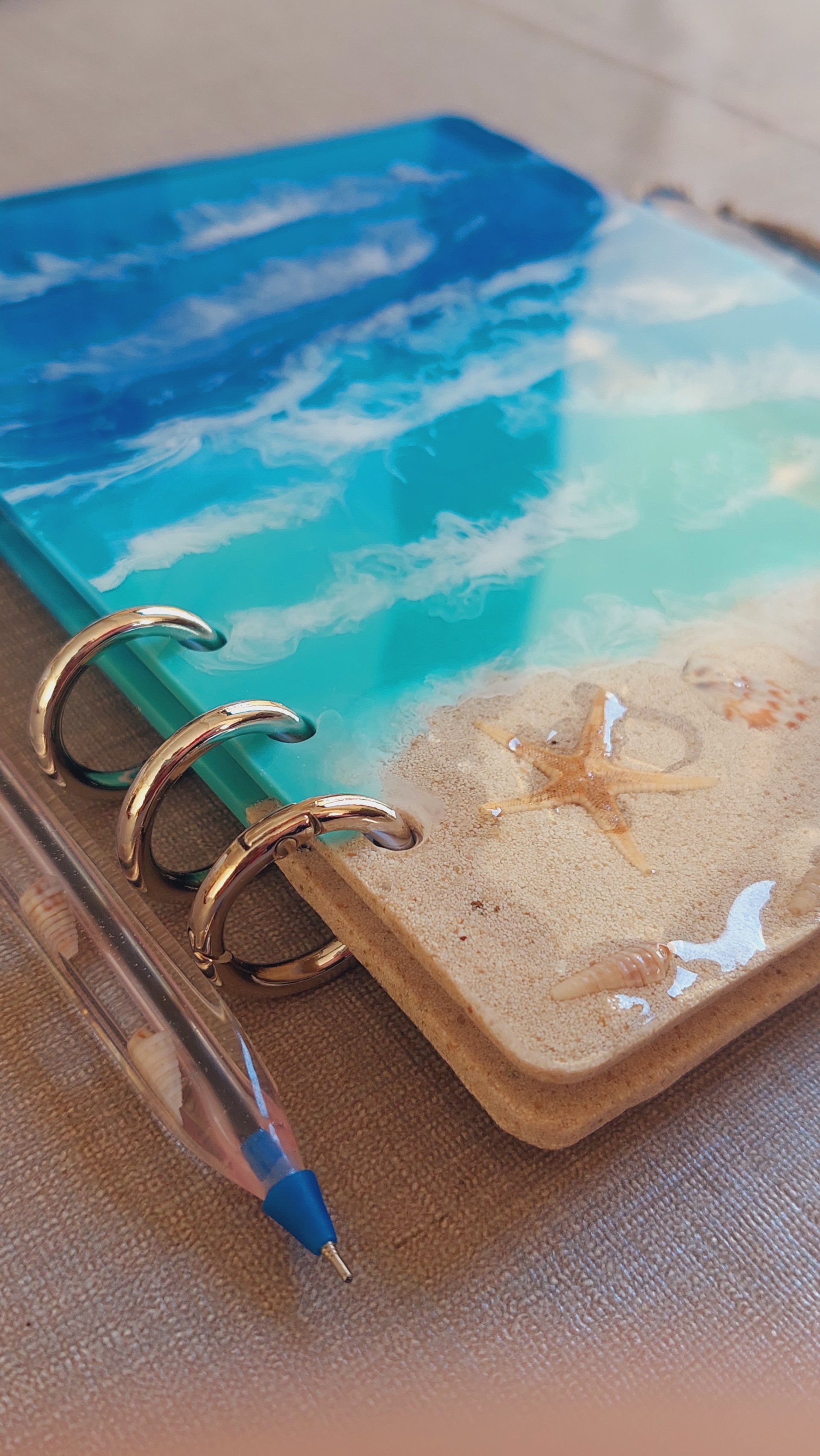 Sea lovers resin notebook