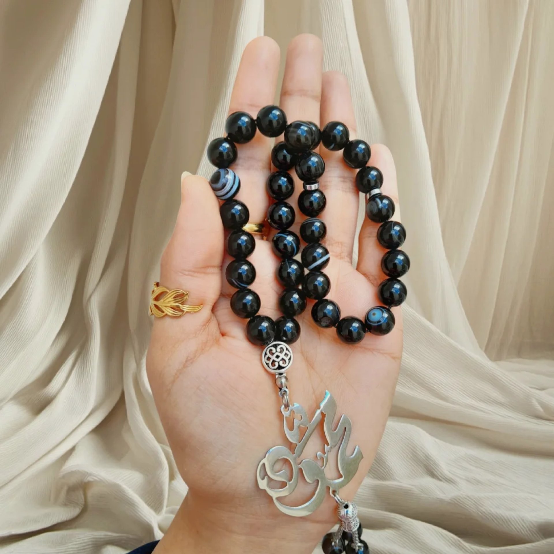 Rosary from agate stone